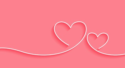 Valentýnské přání - minimalistická srdíčka