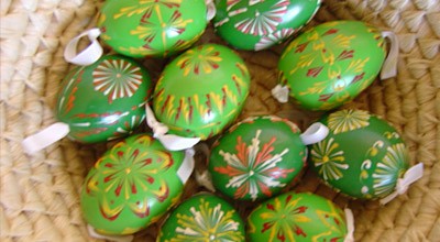 Velikonoční přání - zelená vajíčka