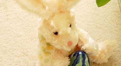 Velikononoční přání - plyšový králík