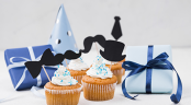 Přání k narozeninám - modrý cupcake